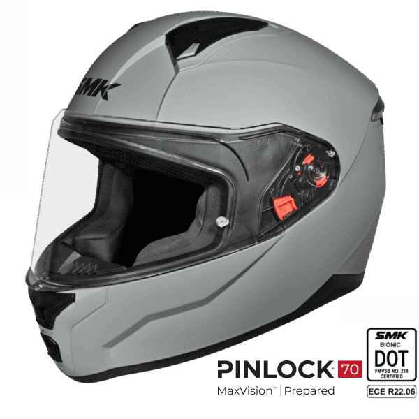 SMK Full Face Helmet Bionic Adult Solid Nardo Grey MA 600