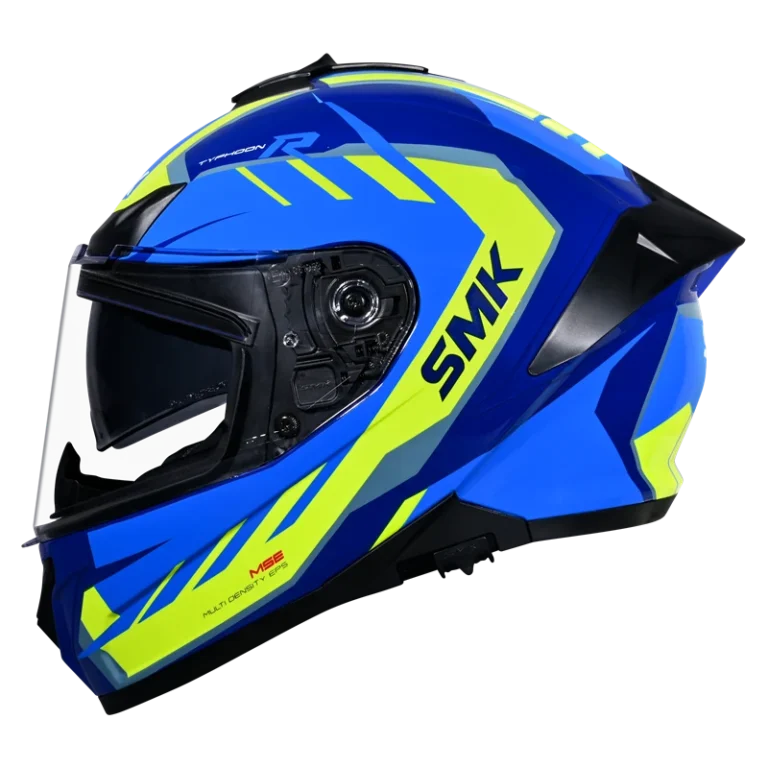 SMK Full Face Helmet Typhoon Aerot Blue/Yellow GL 545