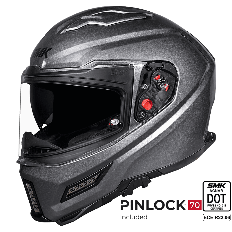 SMK Full Face Agner Solid Helmet Titanium GLDA 600