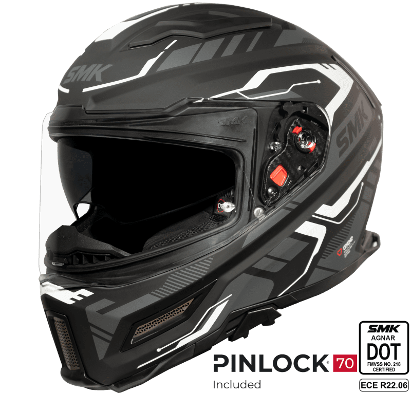 SMK Full Face Helmet Agnar Tektron Black MA 261