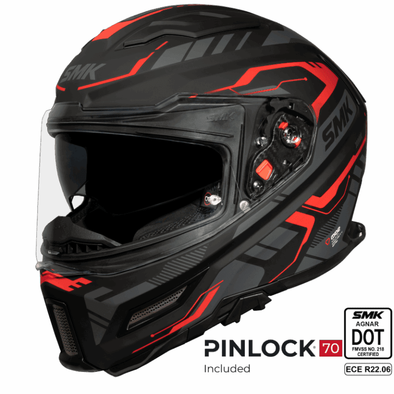 SMK Full Face Helmet Agnar Tektron Black/Red MA 263