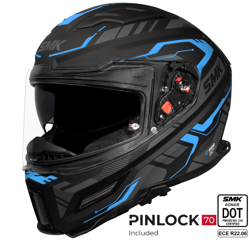 SMK Full Face Helmet Agnar Tektron Black/Blue MA 265
