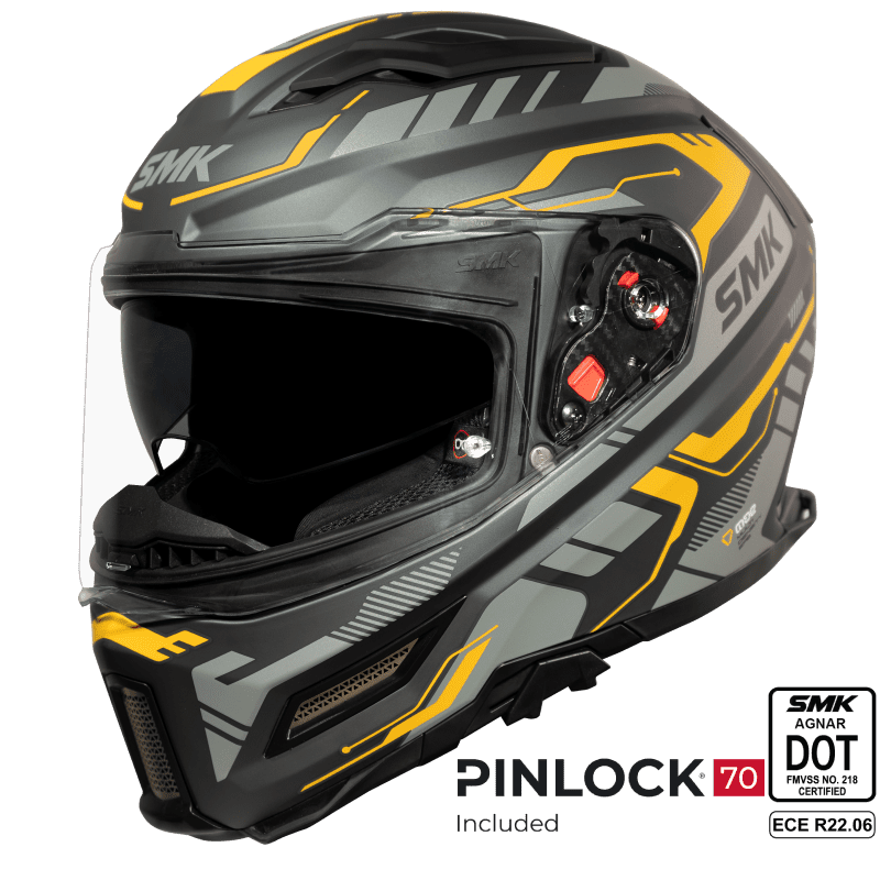 SMK Full Face Helmet Agnar Tektron Grey MA 664