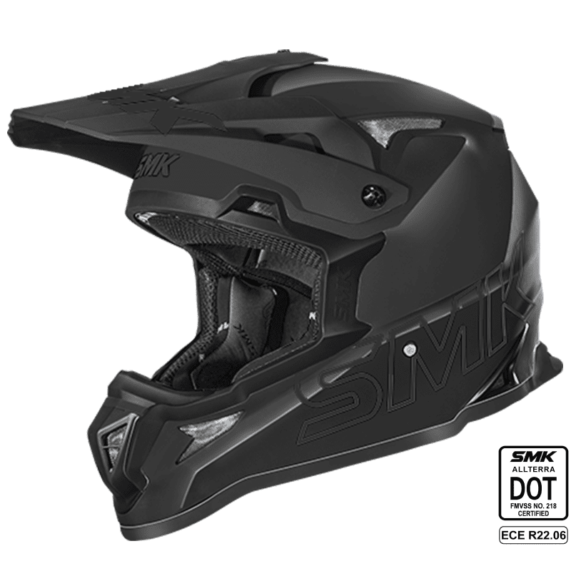 SMK Off Road Helmet Allterra Solid Black on Black MA 220