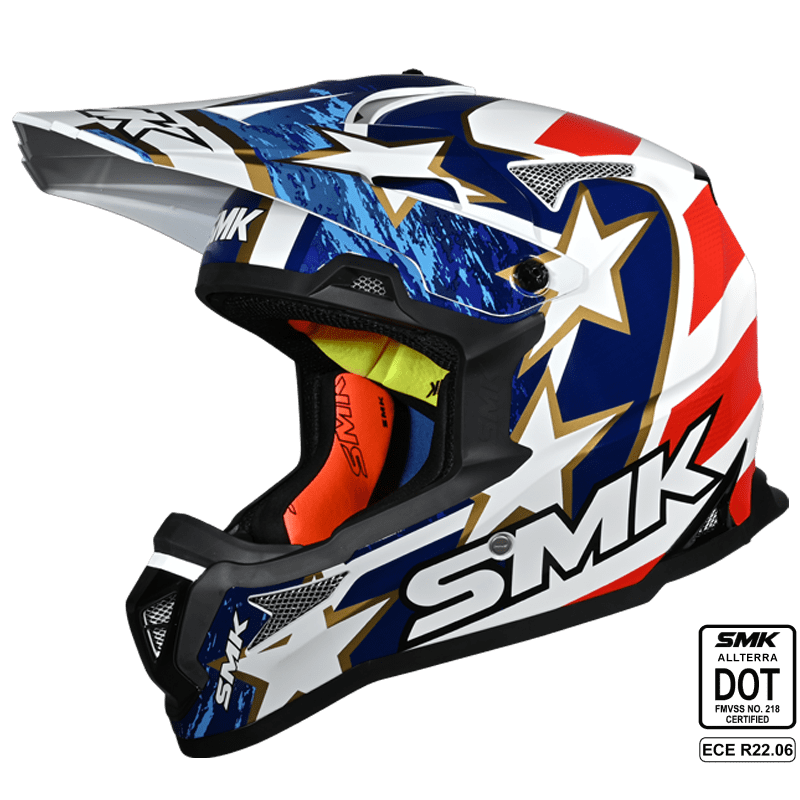 SMK Off Road Helmet Allterra Liberty Red/White/Blue GL 153