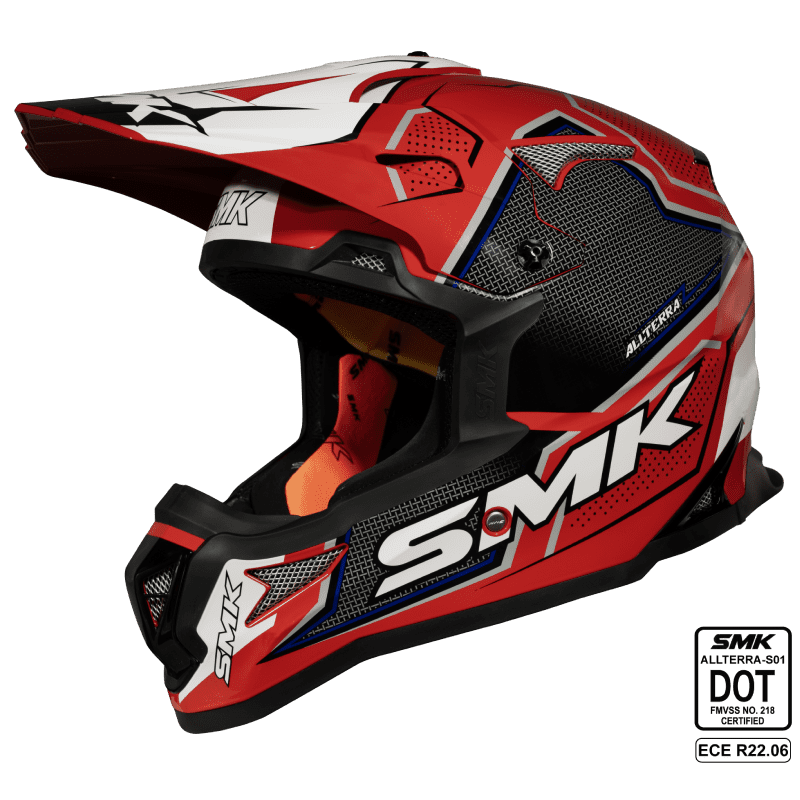 SMK Off Road Helmet Allterra Maverix Red/White GL 321