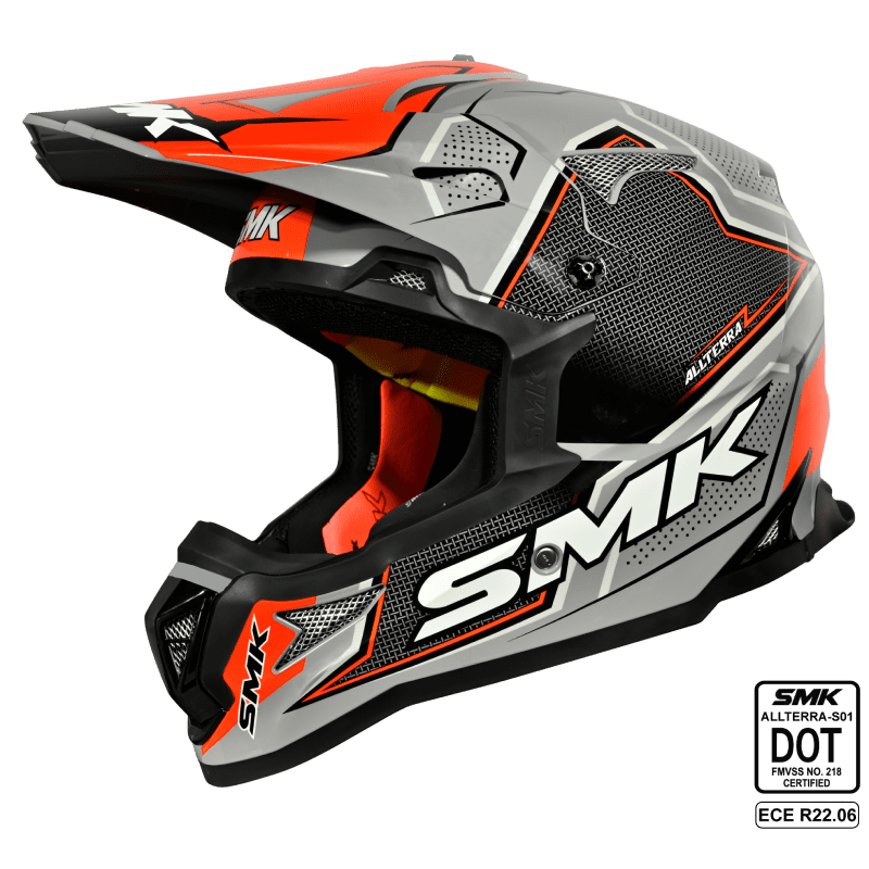 SMK Off Road Helmet Allterra Maverix Grey/Orange GL 627