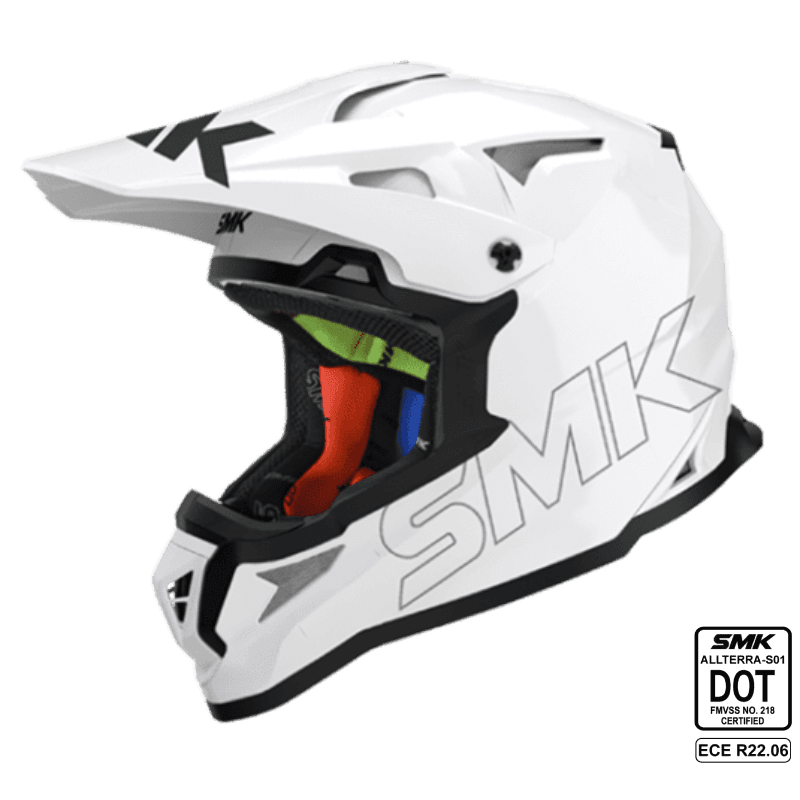 SMK Off Road Helmet Allterra Solid White GL 120