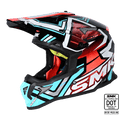 SMK Off Road Helmet ALlterra X-Aces (Chrome) Blue/Black GL 253