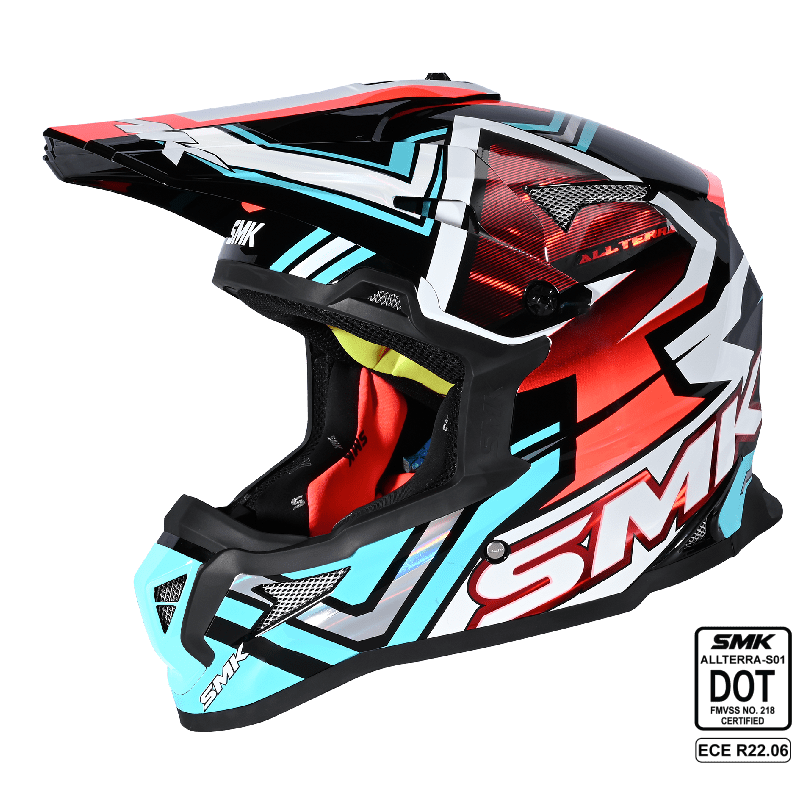 SMK Off Road Helmet ALlterra X-Aces (Chrome) Blue/Black GL 253