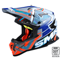 SMK Off Road Helmet ALlterra X-Aces (Chrome) Blue/Orange GL 657