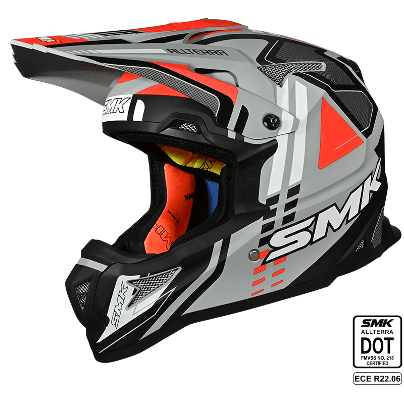 SMK Off Road Helmet Allterra X-Sprint Grey/Orange MA 627