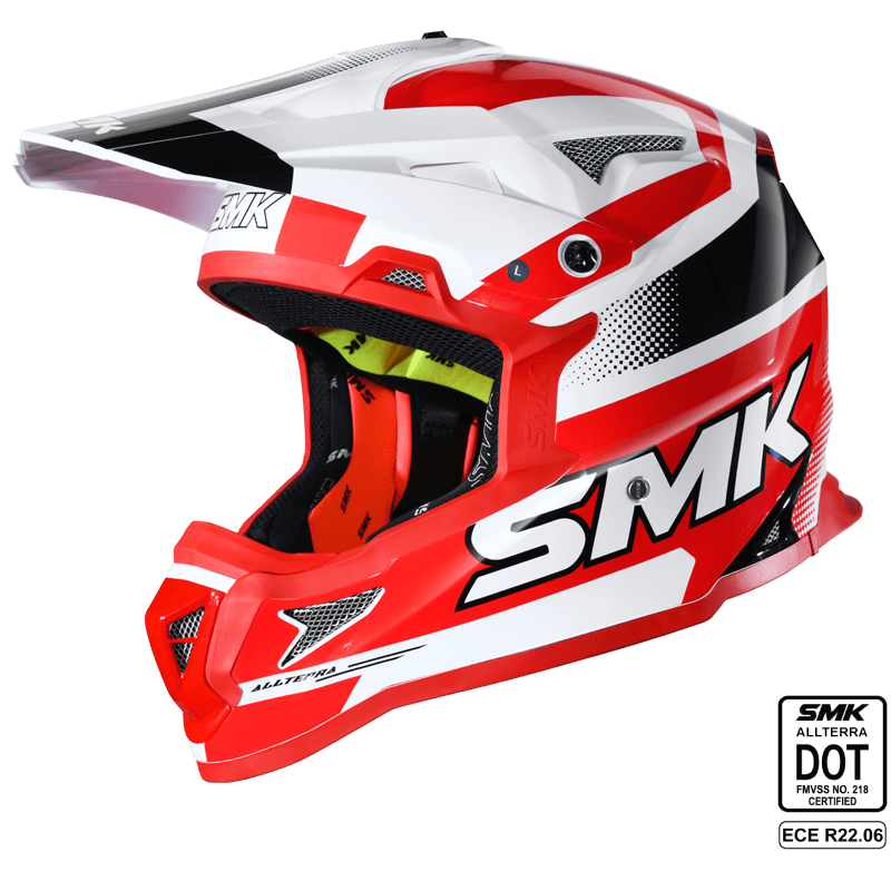 SMK Off Road Helmet Allterra X-Throttle White/Red GL 132