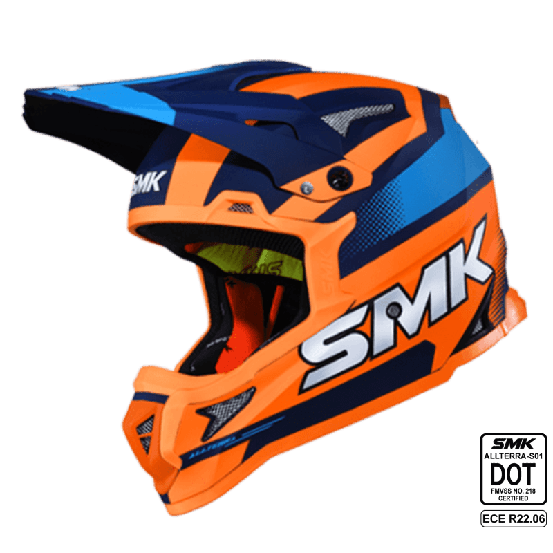 SMK Off Road Helmet Allterra X-Throttle Blue Orange MA 575