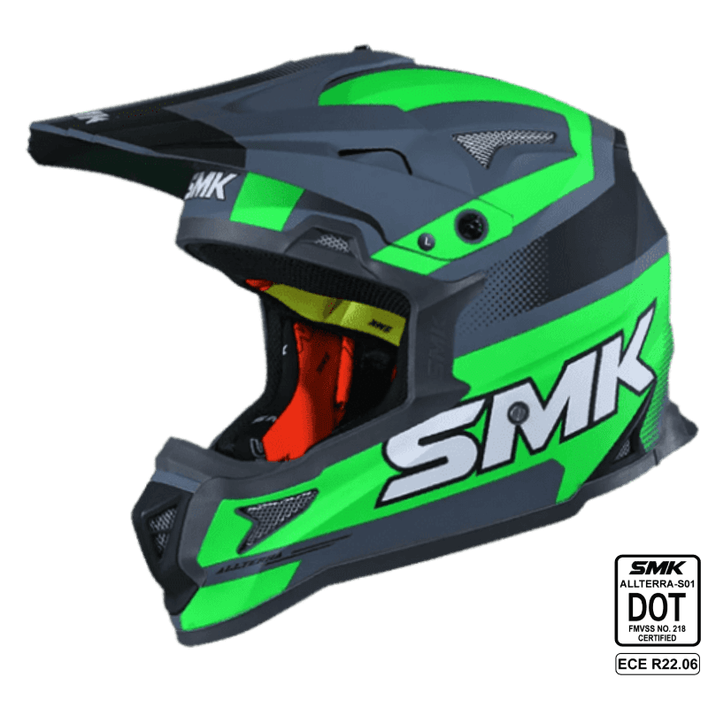 SMK Off Road Helmet Allterra X-Throttle Black/Green MA 682