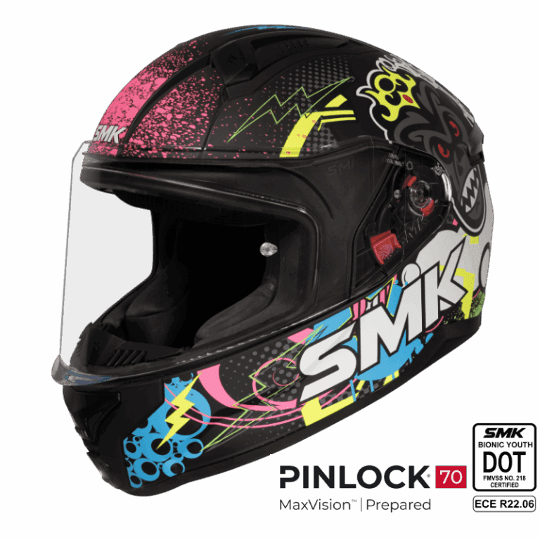 SMK Full Face Helmet Bionic Youth Chimpz Black/Blue MA 264