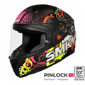 SMK Full Face Helmet Bionic Youth Chimpz Black/Pink MA 267