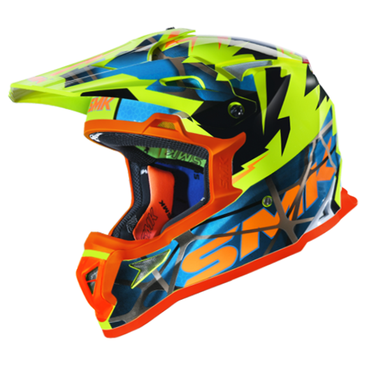 SMK Off Road Helmet Allterra Fulmine Yellow/Blue GL 457