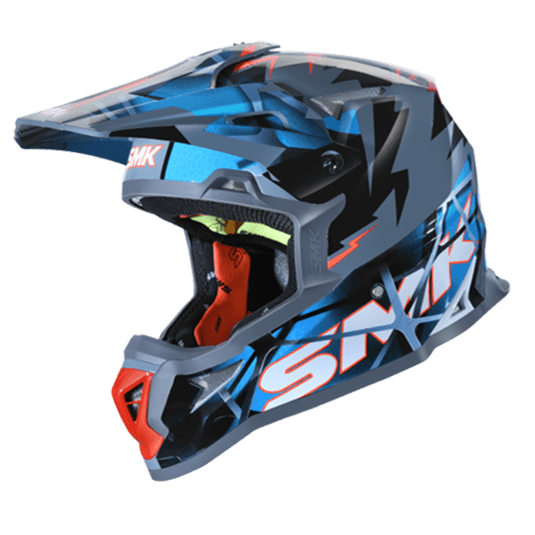 SMK Off Road Helmet Allterra Fulmine Blue/Grey GL 651