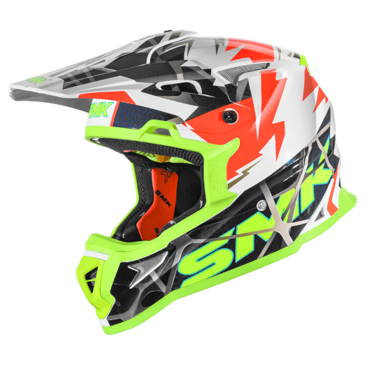 SMK Off Road Helmet Allterra Fulmine Yellow/White GL 174