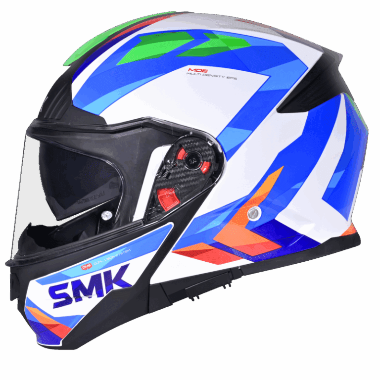 SMK Modular Helmet Gullwing Charger Blue/White GL 158