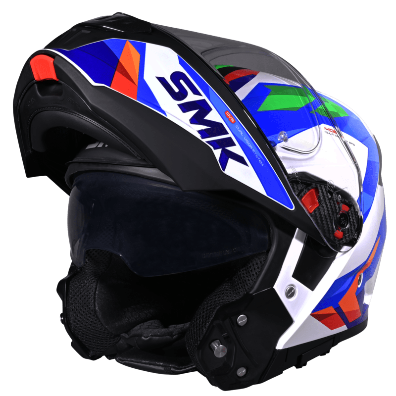 SMK Modular Helmet Gullwing Charger Blue/White GL 158