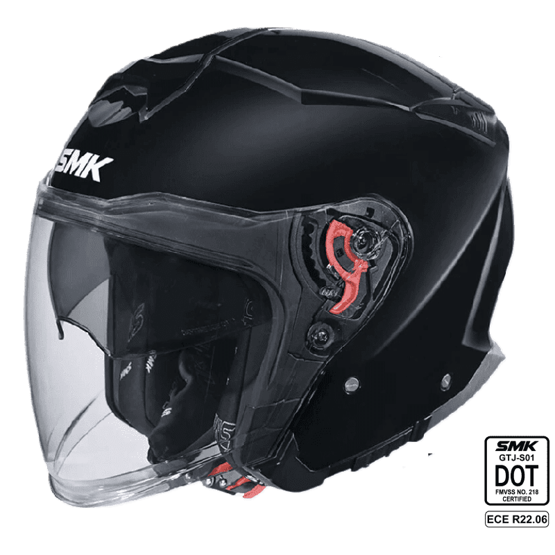 SMK Open Faced Helmet GTJ Solid Black GL 200