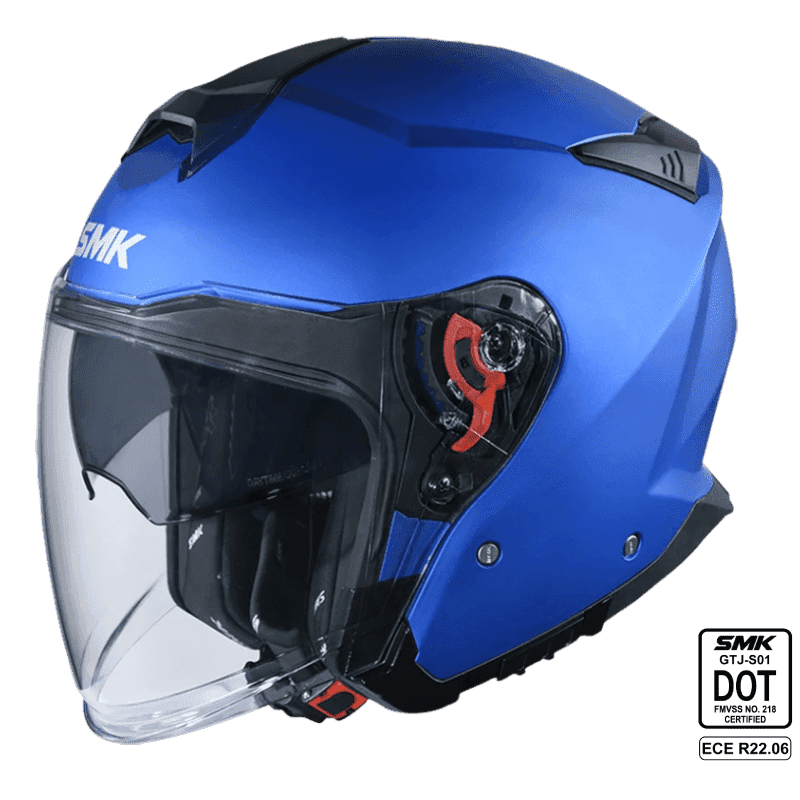 SMK Open Faced Helmet GTJ Solid Flame Blue MA 500