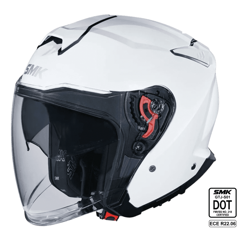 SMK Open Faced Helmet GTJ Solid White GL 100