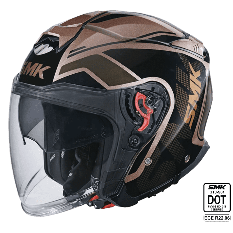 SMK Open Faced Helmet GTJ Tourer Black/Gold GL 727