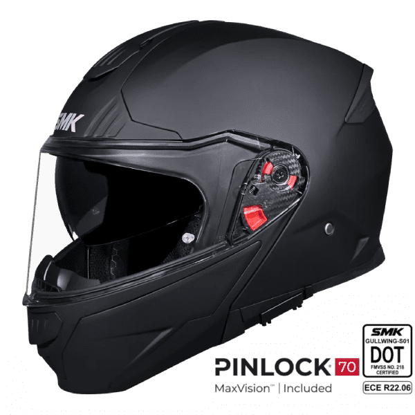 SMK Modular Helmet Gullwing Solid Matt Black MA 200
