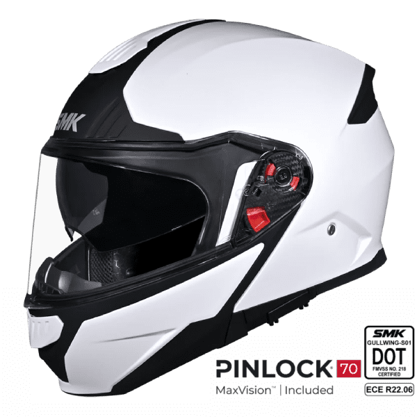SMK Modular Helmet Gullwing Solid White GL 100