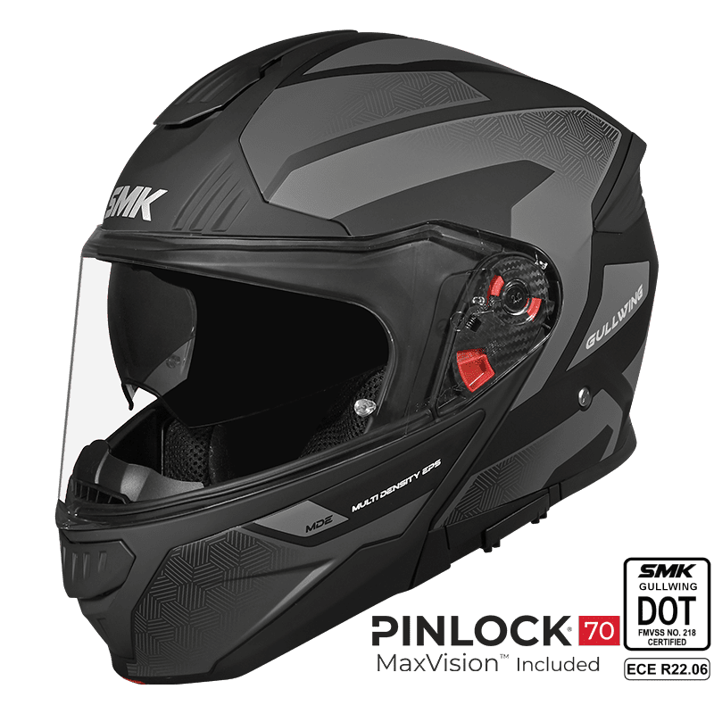 SMK Modular Helmet Gullwing Sonic Black/Grey MA 266