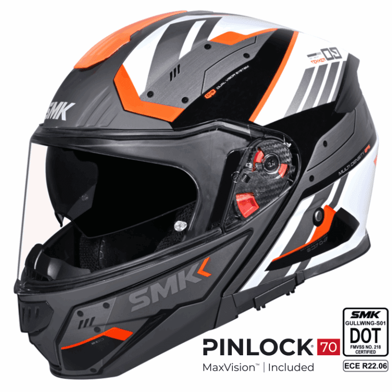 SMK Modular Helmet Gullwing Tekker White/Orange GL 217