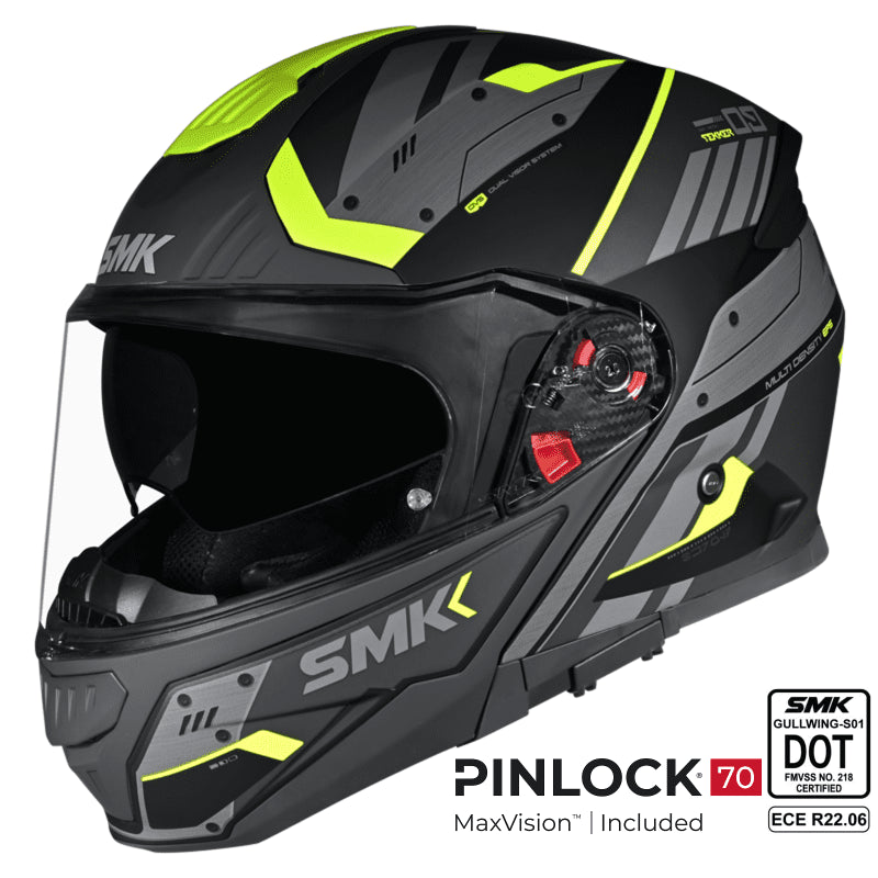 SMK Modular Helmet Gullwing Tekker Grey/Yellow MA 264