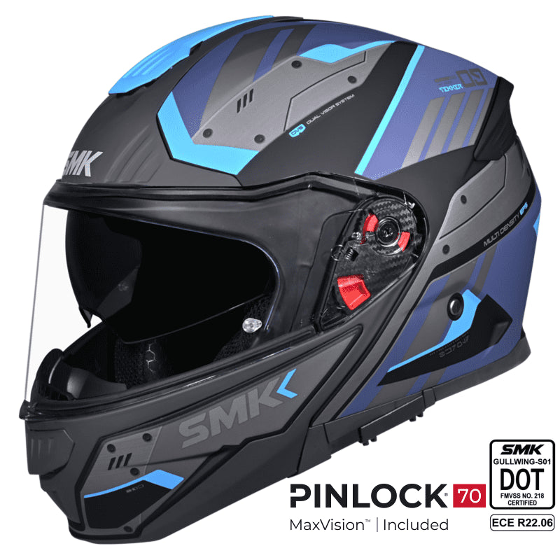 SMK Modular Helmet Gullwing Tekker Grey/Blue MA 265