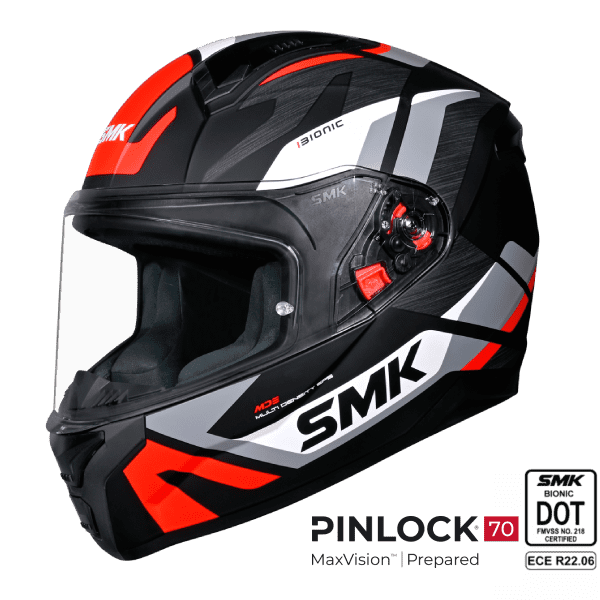 SMK Full Face Helmet Bionic Adult Kore Black/Orange MA 263