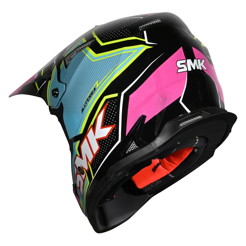 SMK Off Road Helmet Allterra Maverix Pink/Blue GL 259