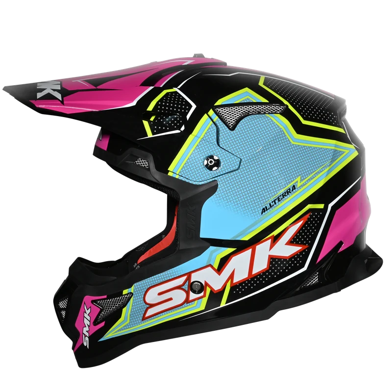 SMK Off Road Helmet Allterra Maverix Pink/Blue GL 259