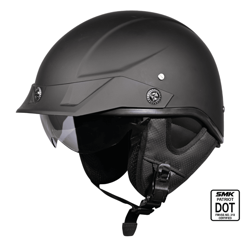 SMK Half Helmet Patriot Solid Matt Black MA 200