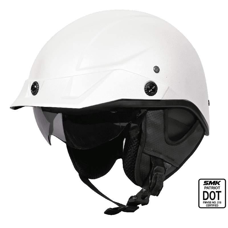 SMK Half Helmet Patriot Solid White GL 100
