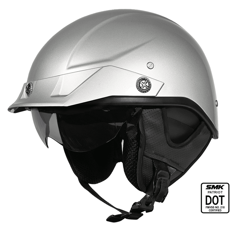 SMK Half Helmet Patriot Solid Silver