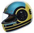 SMK Full Face Helmet Retro Ranko Blue/Yellow GL 428