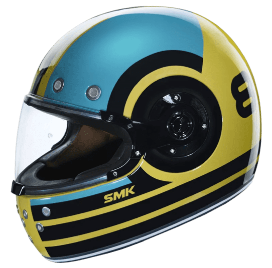 SMK Full Face Helmet Retro Ranko Blue/Yellow GL 428