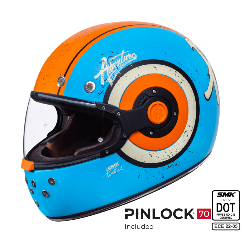 SMK Full Face Helmet Retro Adventure Blue MA 571