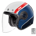 SMK Open Faced Helmet Retro Jet Rebel Blue/White GL 153