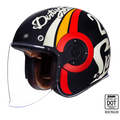 SMK Open Faced Helmet Retro Jet Speed TT Black/White MA 213
