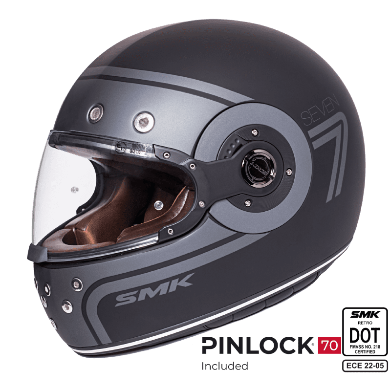 SMK Full Face Helmet Retro Seven Black/Grey MA 260
