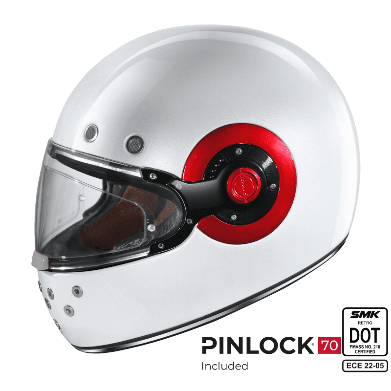 SMK Full Face Helmet Retro Solid White GL 130
