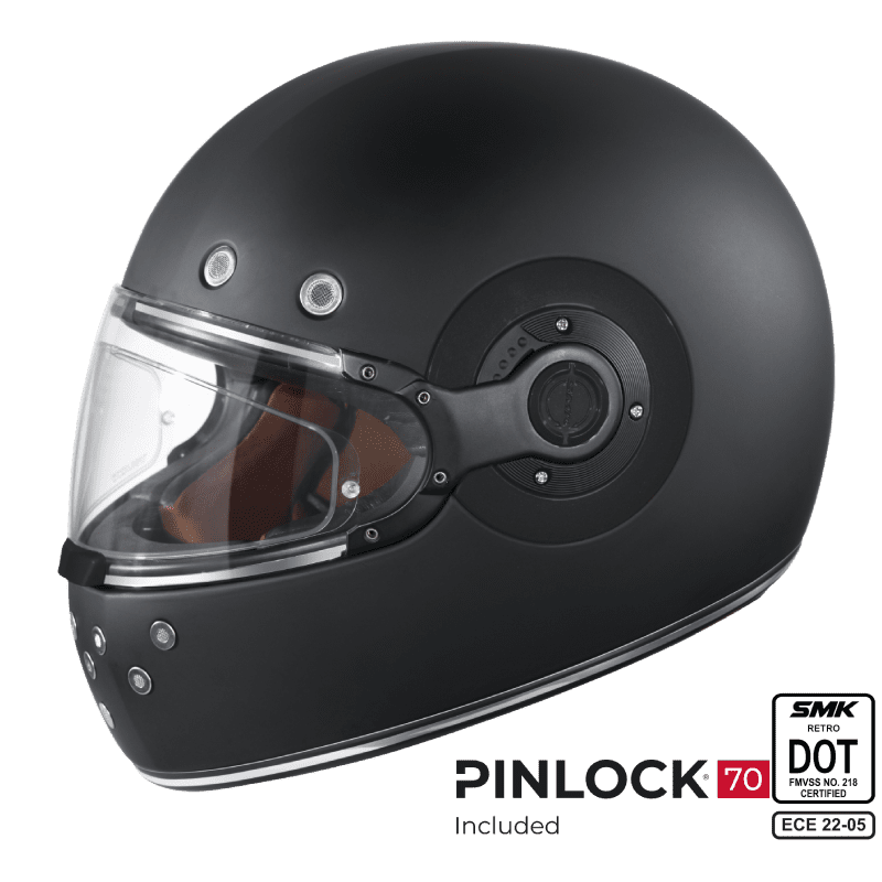 SMK Full Face Helmet Retro Solid Matt Black MA 220